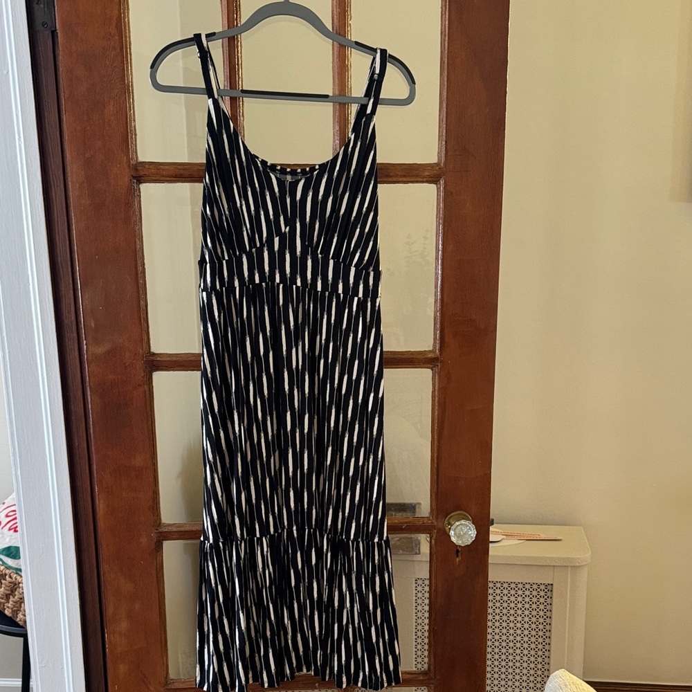 torrid Black and White Maxi Dress with Striped Ikat Print